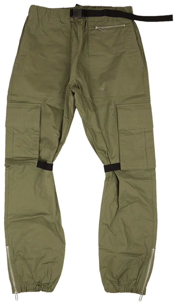 Off White Diag Tab Cotton Cargo Pant Army Green