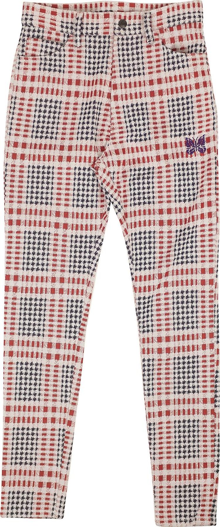 Needles Skinny Gunclub Plaid Pants WhiteRedBlack