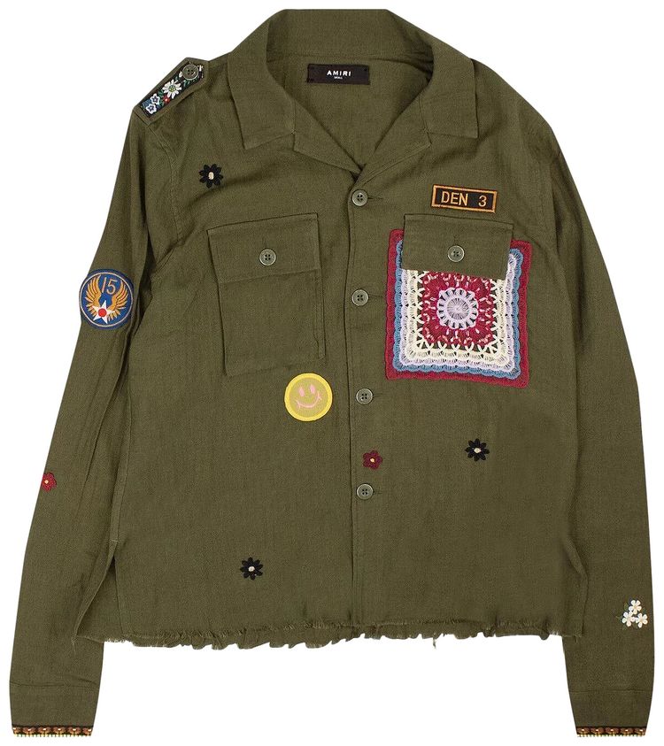 Amiri Patch Military Shirt Olive