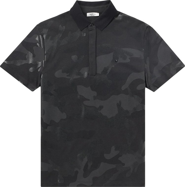 Valentino Short-Sleeve Polo Shirt 'Black Camo'