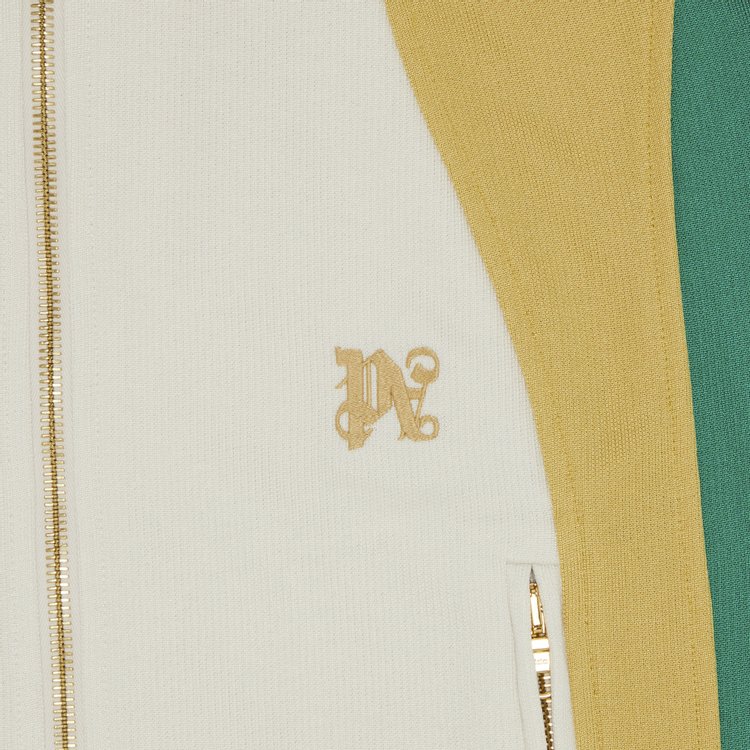 Palm Angels Monogram Colorblock Sweatshirt Off WhiteMulticolor