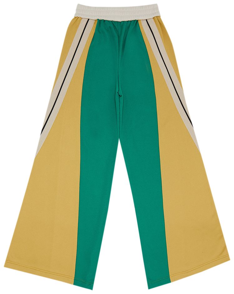Palm Angels Monogram Colorblock Wide Track Pant Off WhiteMulticolor