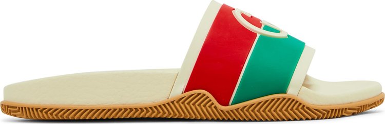 Gucci Wmns Slide Interlocking G   White Red Green