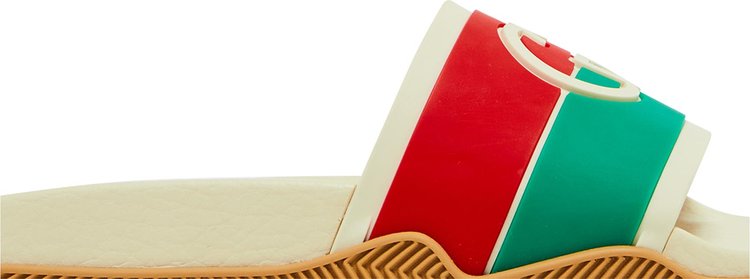 Gucci Wmns Slide Interlocking G   White Red Green