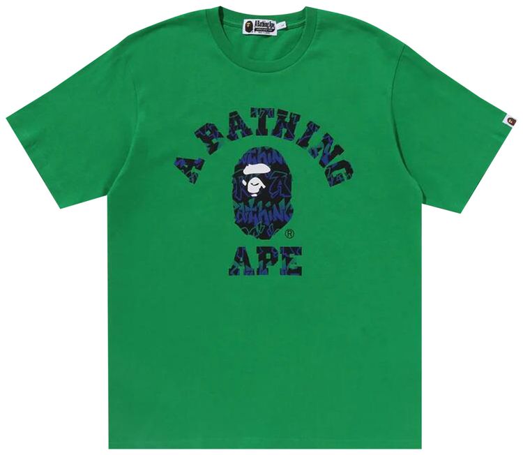 BAPE Graffiti Pattern College Tee Green