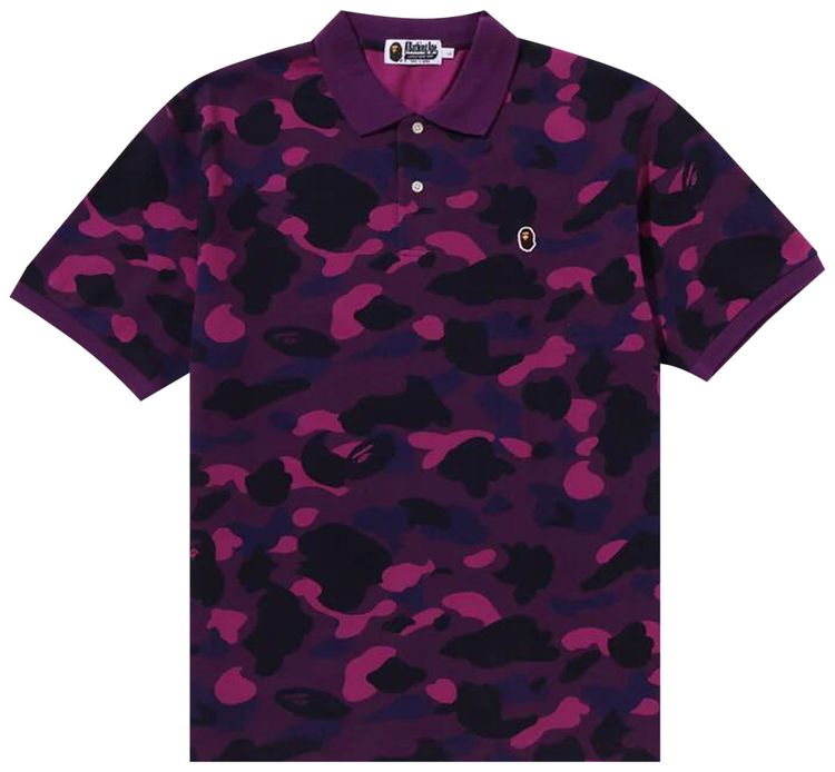 BAPE Color Camo Ape Head One Point Polo Purple