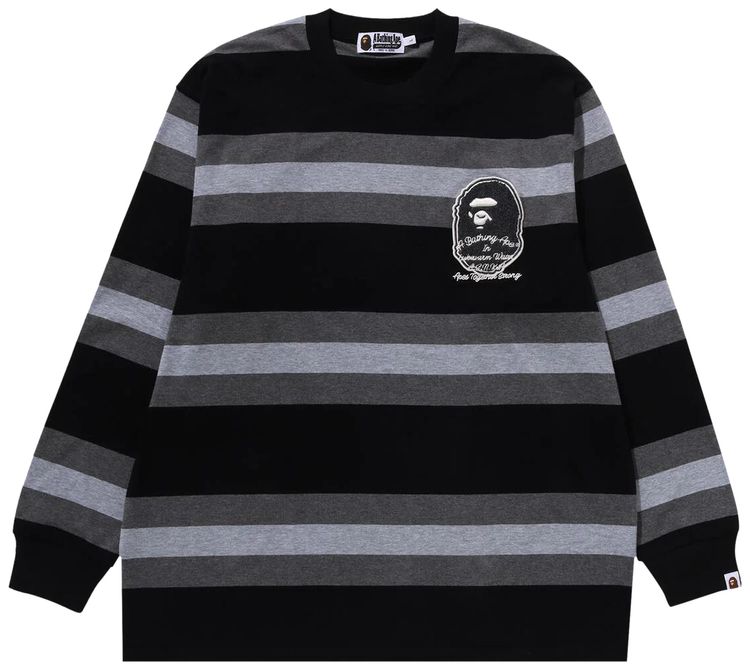 BAPE Badge Hoop Long Sleeve Tee Black