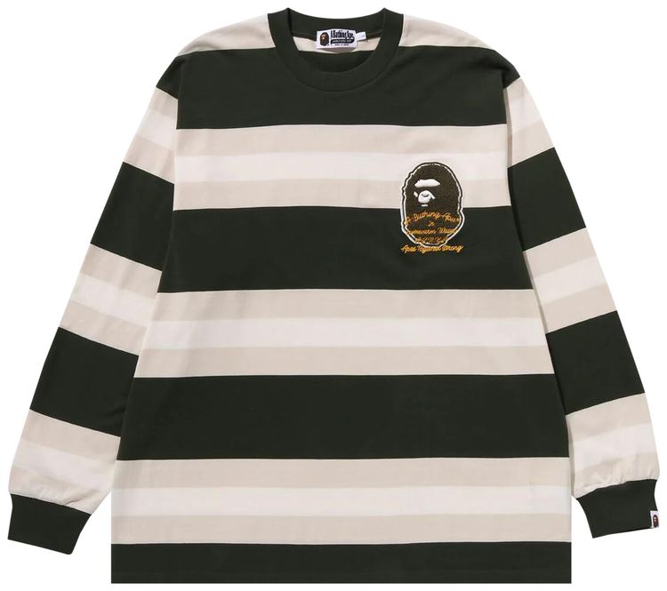 BAPE Badge Hoop Long Sleeve Tee Green