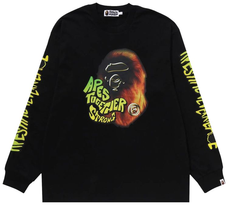 BAPE Sport Graphic Long Sleeve Tee Black