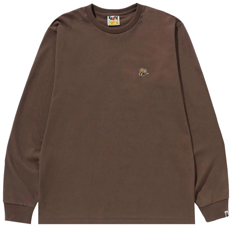 BAPE Bee One Point Long Sleeve Tee Brown