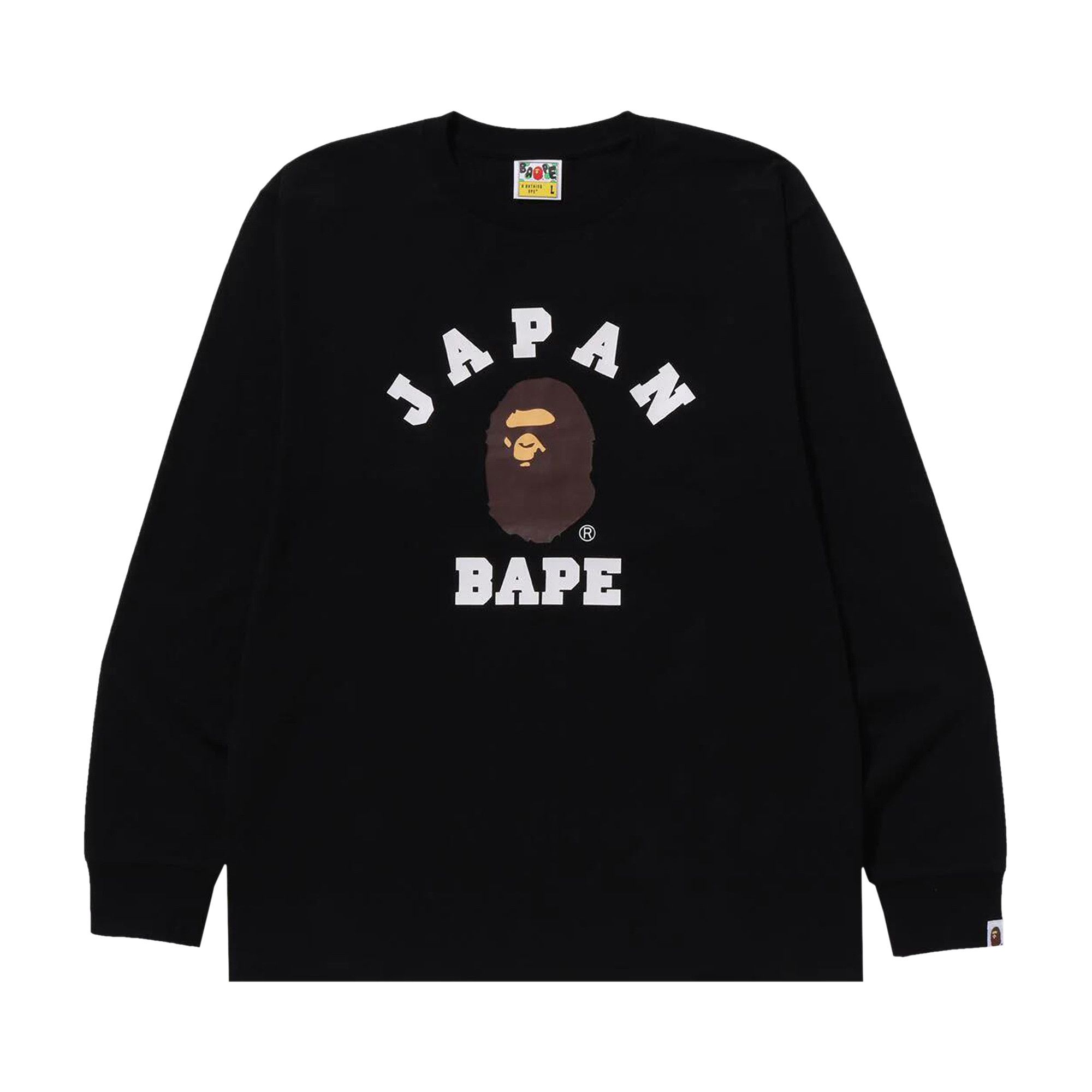 Buy BAPE Japan College City Long-Sleeve Tee 'Black' - 1J72 111 004
