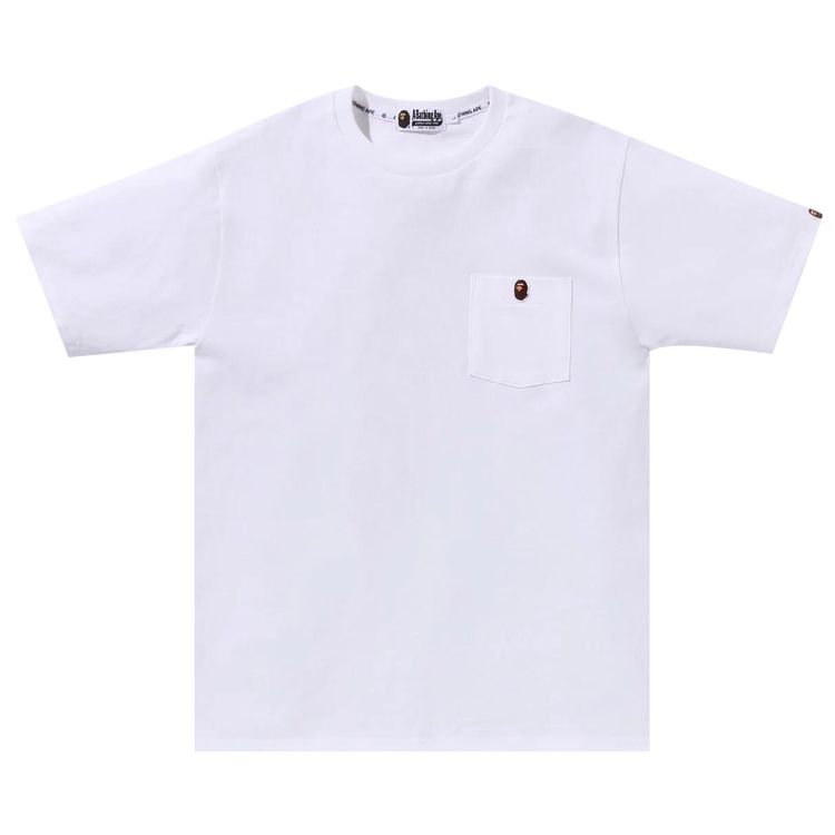 BAPE Ape Head One Point Pocket Tee White