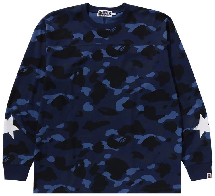 BAPE Color Camo Relaxed Fit Long Sleeve Tee Navy