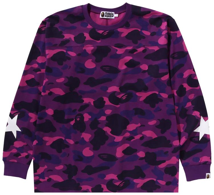 BAPE Color Camo Relaxed Fit Long Sleeve Tee Purple