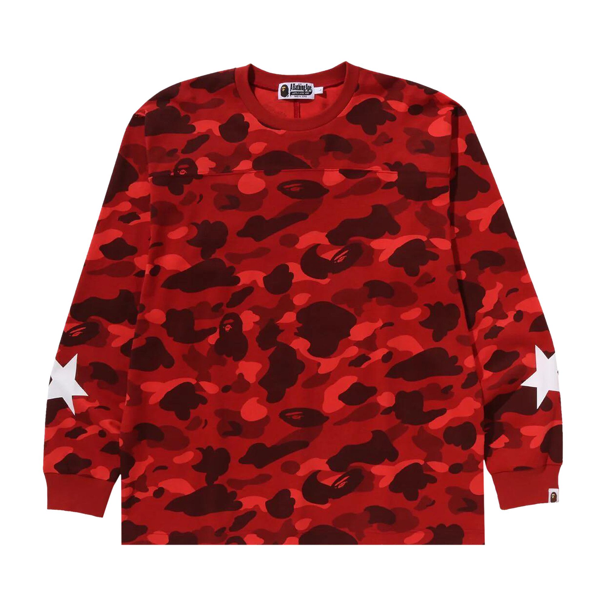 BAPE Shark long sleeve T-shirt Gold × Red camo A Bathing Ape