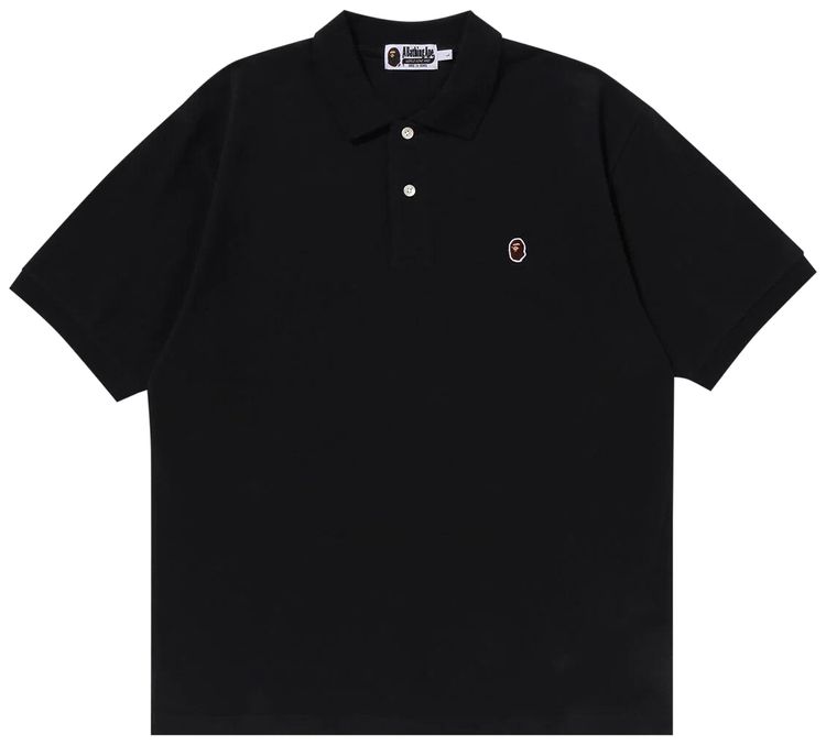 BAPE One Point Relaxed Fit Polo Shirt Black
