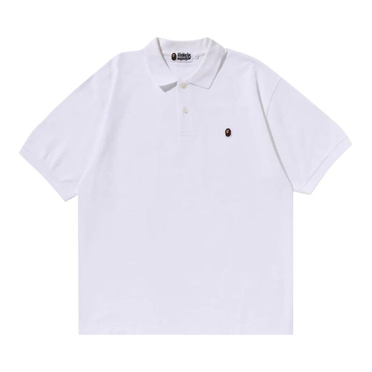 BAPE One Point Relaxed Fit Polo Shirt White