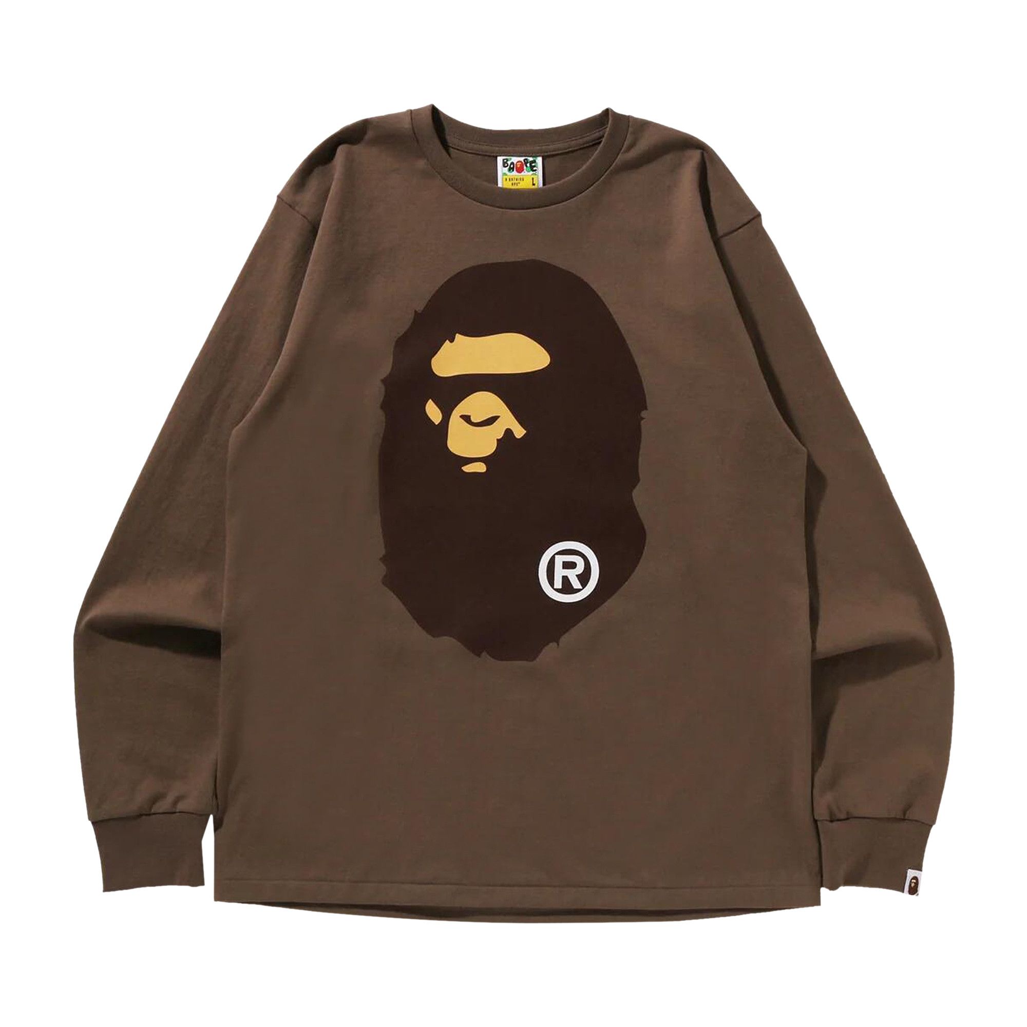 Buy BAPE Big Ape Head Long-Sleeve Tee 'Brown' - 1K30 111 017 BROWN