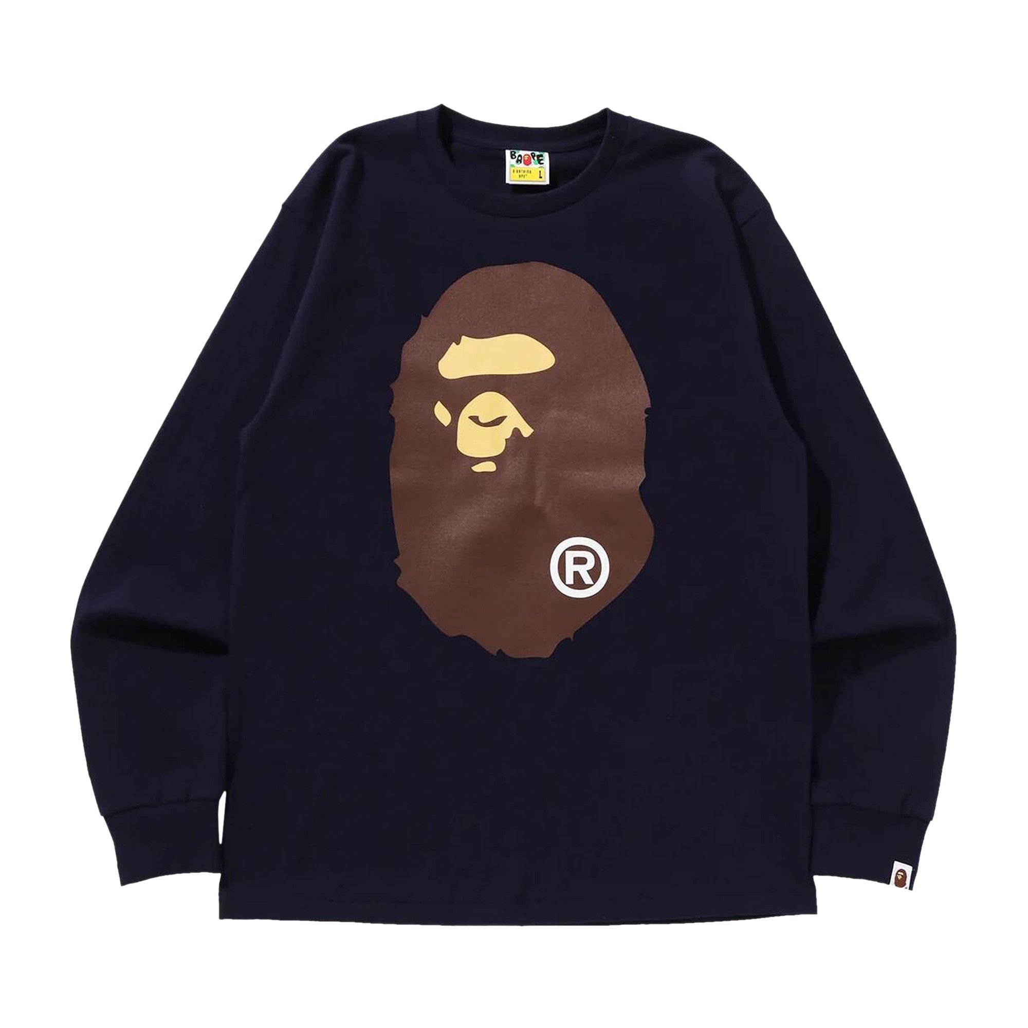 Buy BAPE Big Ape Head Long-Sleeve Tee 'Navy' - 1K30 111 017 NAVY