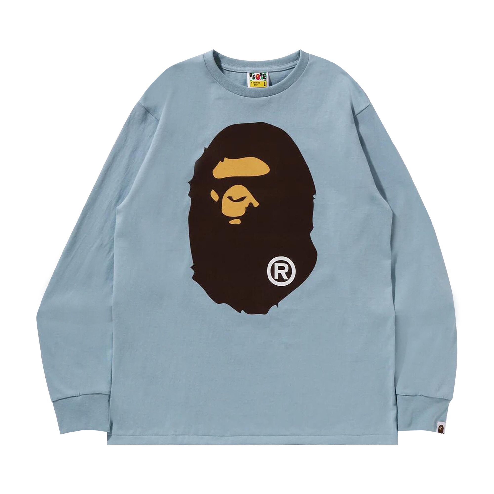 Buy BAPE Big Ape Head Long-Sleeve Tee 'Sax' - 1K30 111 017 SAX | GOAT