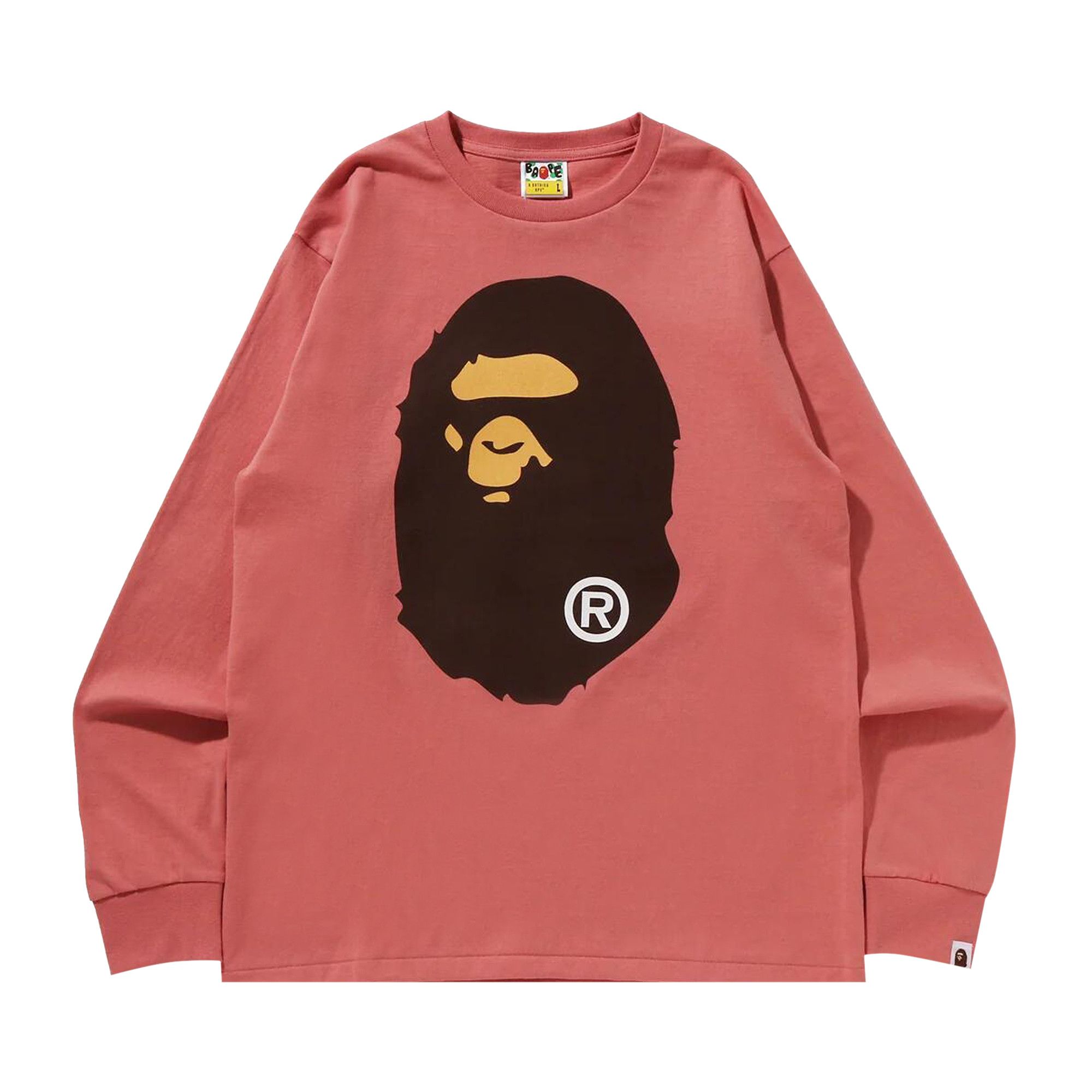 Buy BAPE Big Ape Head Long-Sleeve Tee 'Pink' - 1K30 111 017 PINK