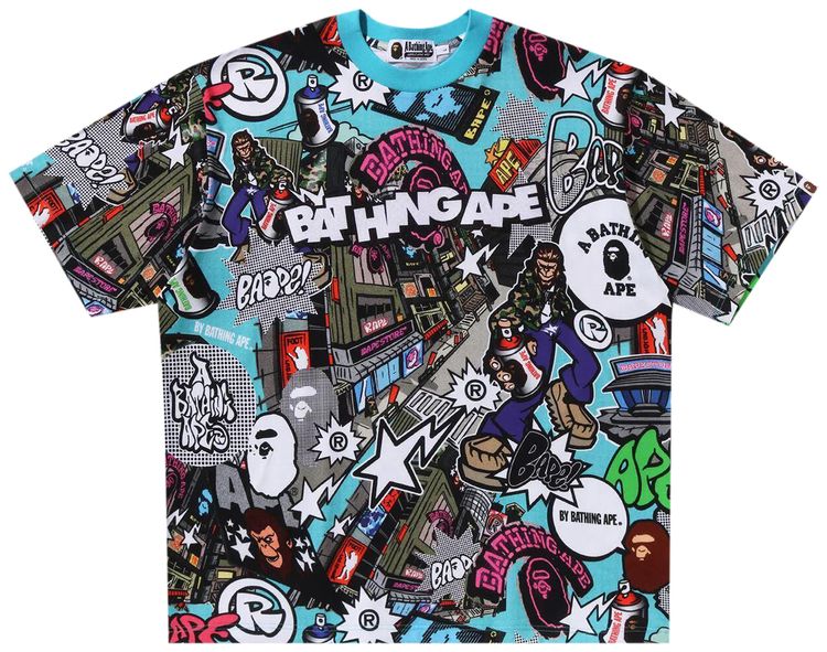 BAPE Comic Art Relaxed Fit Tee Multicolor