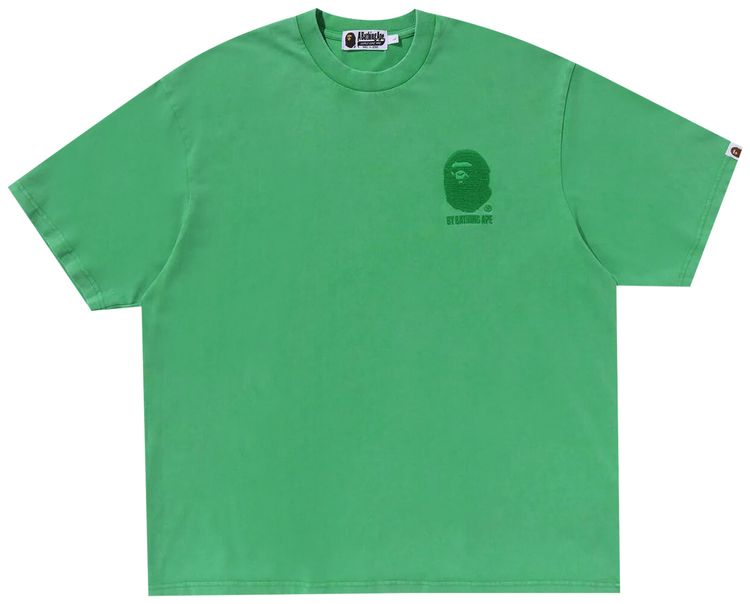 BAPE Ape Head One Point Acid Wash Relaxed Fit Tee Green
