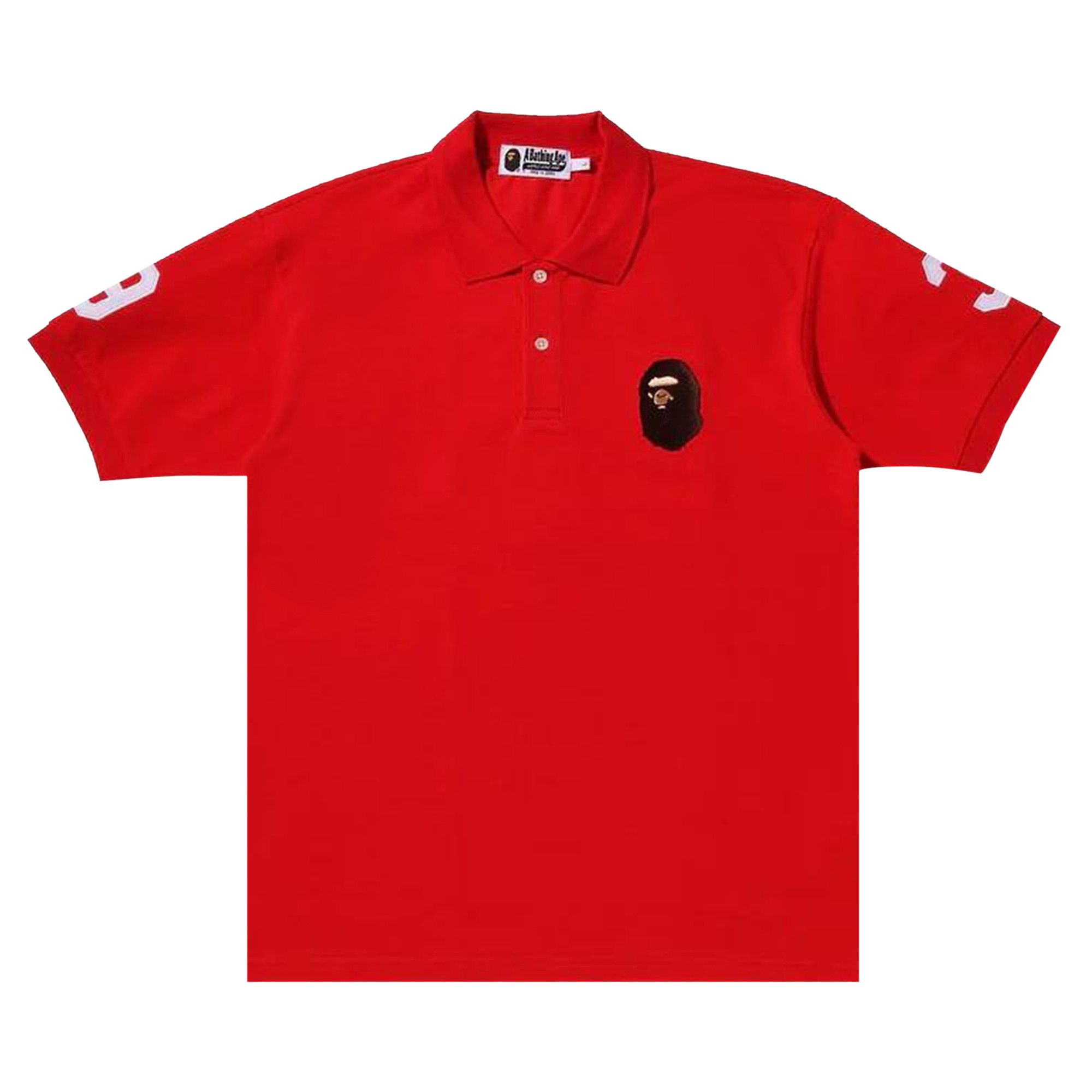 Buy BAPE Large Ape Head Polo 'Red' - 1I25 112 001 RED | GOAT