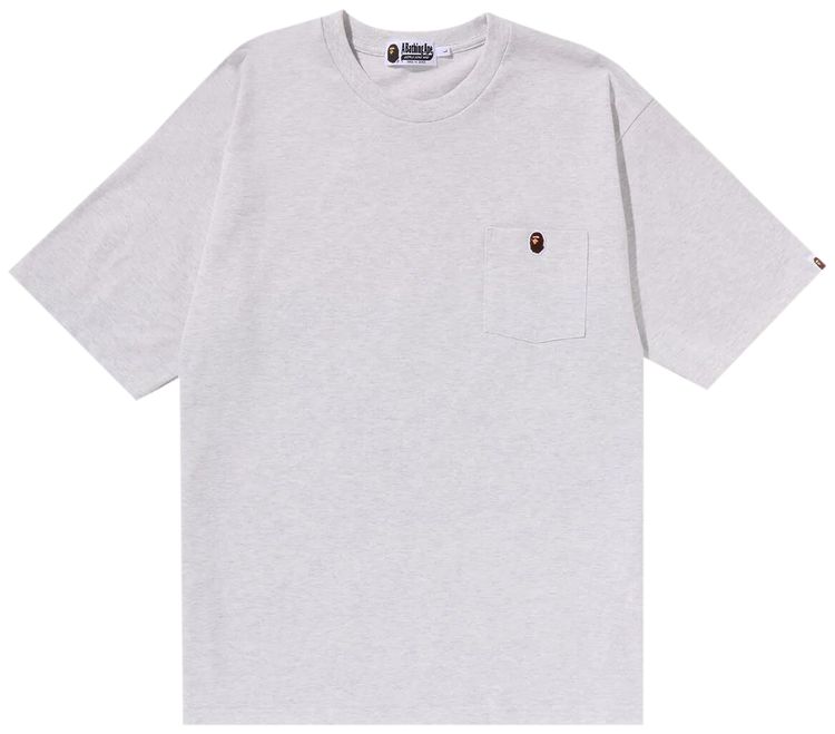 BAPE Ape Head One Point Relaxed Fit Pocket Tee Grey