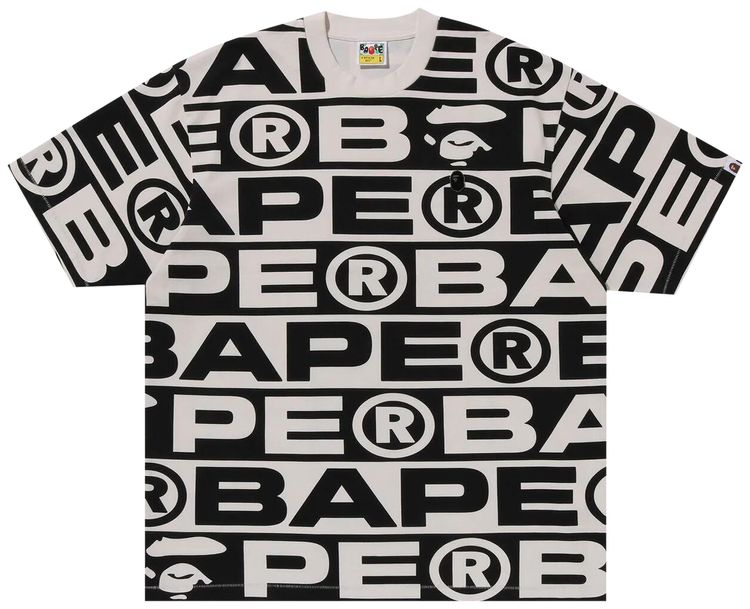 BAPE Lux Sport Pattern Oversized Tee Ivory