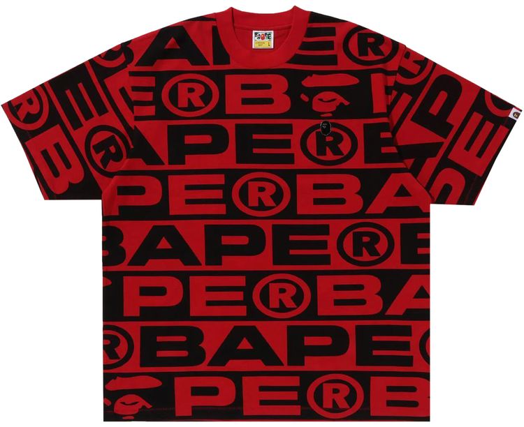 BAPE Lux Sport Pattern Oversized Tee Red