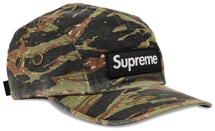 Supreme Military Camp Cap Olive Tiger Camo