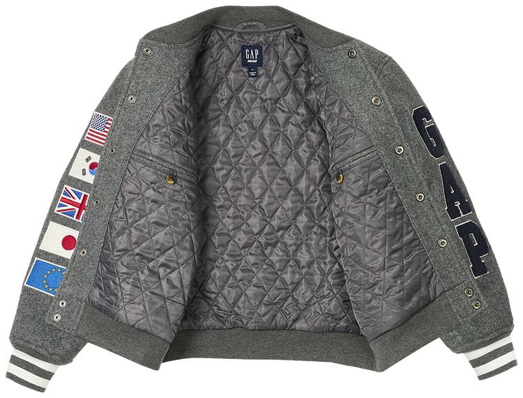 Palace x Gap Kids Varsity Jacket Grey