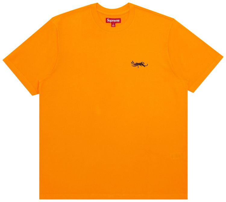 Supreme Washed Tag Short Sleeve Top Orange
