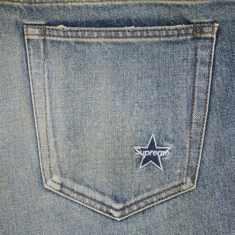 Supreme Distressed Loose Fit Selvedge Jean Washed Indigo