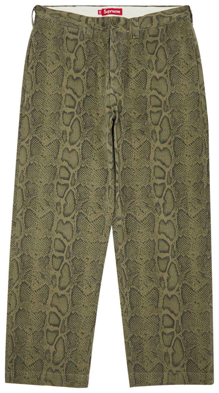 Supreme Snake Print Chino Pant Olive