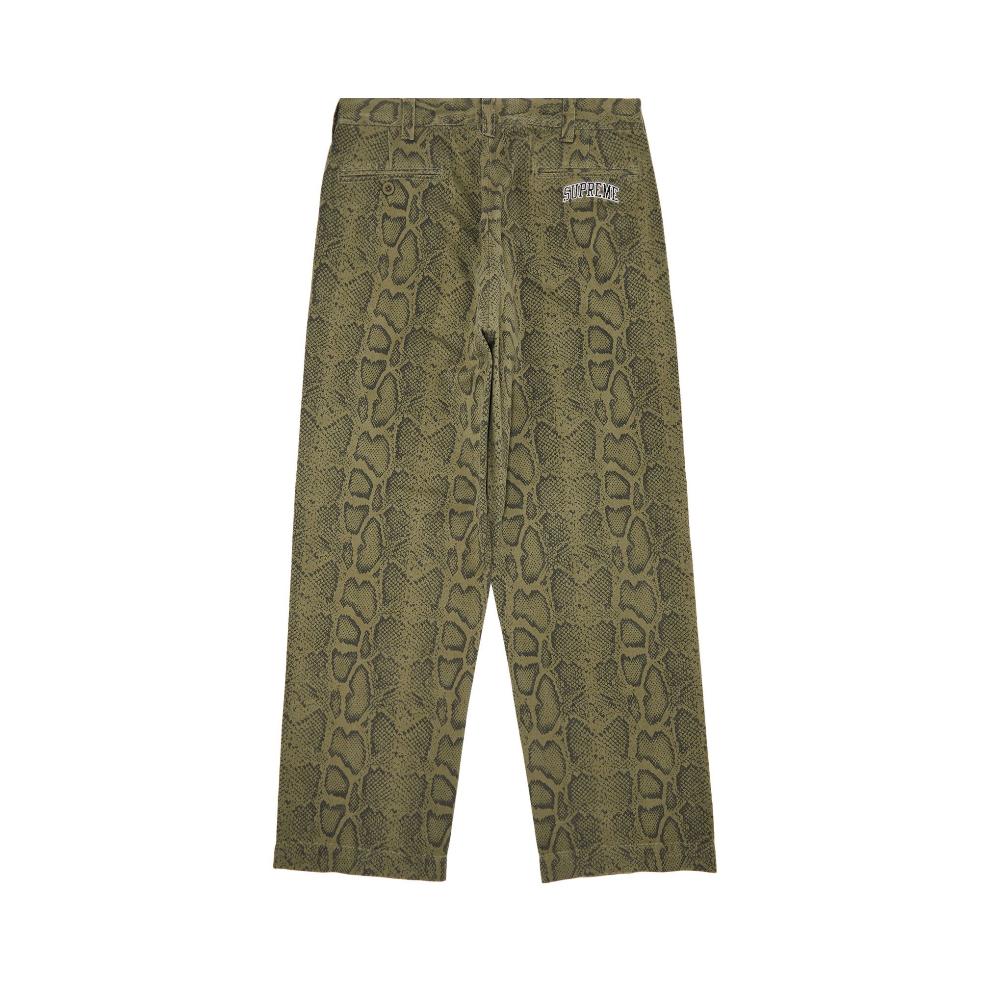 Buy Supreme Snake Print Chino Pant Olive SS24P48 OLIVE GOAT CA