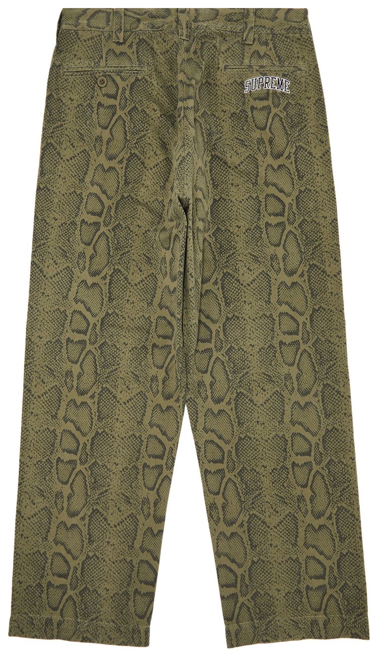 Supreme Snake Print Chino Pant Olive