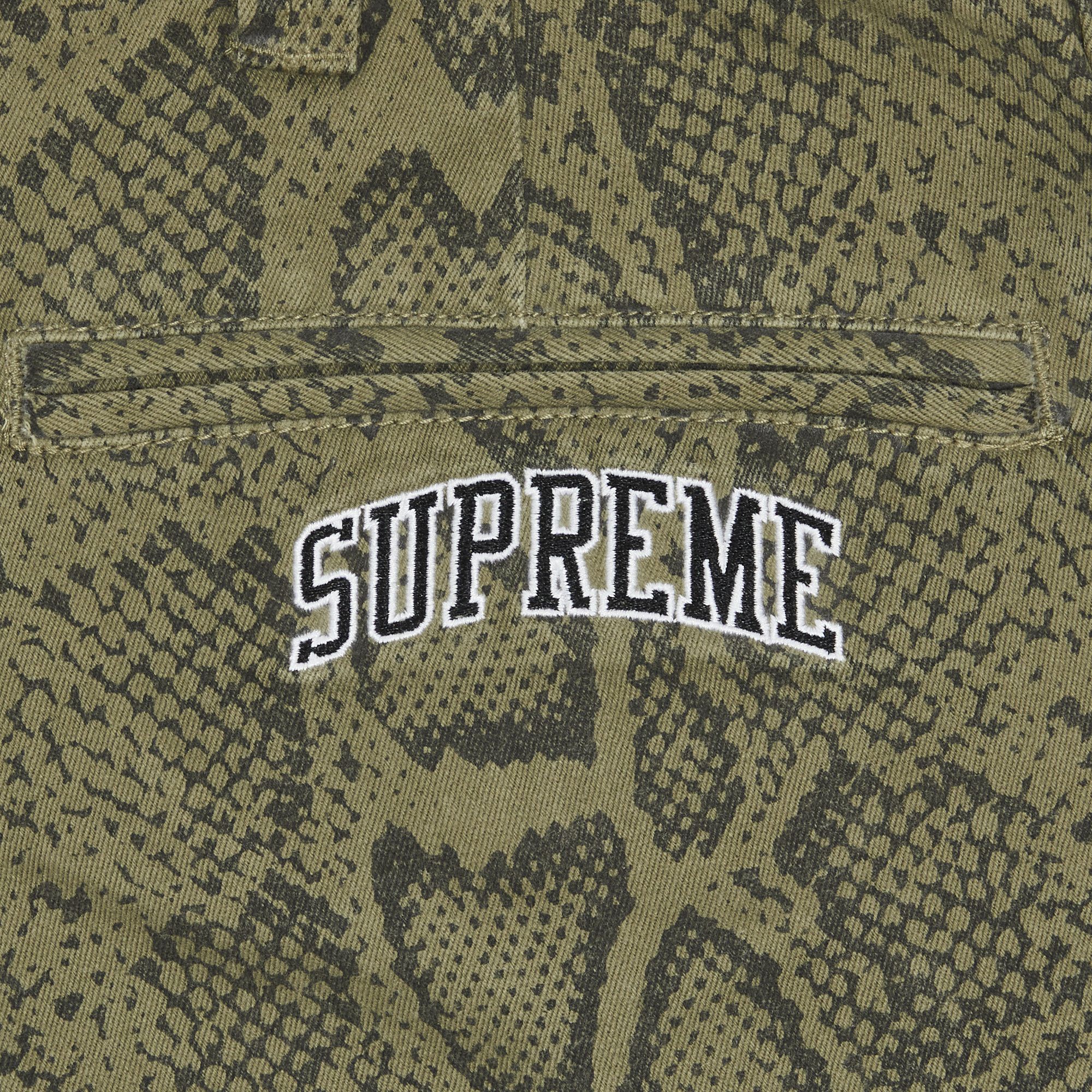 Size 30 Supreme Snake Print Chino Pant 'Olive'