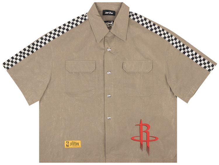Just Don Rockets Button Down Shirt Brown