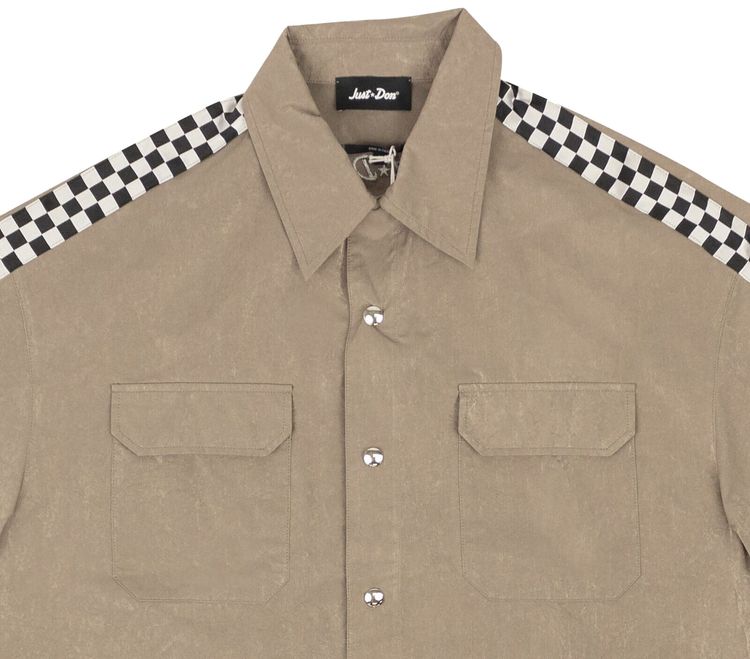 Just Don Rockets Button Down Shirt Brown