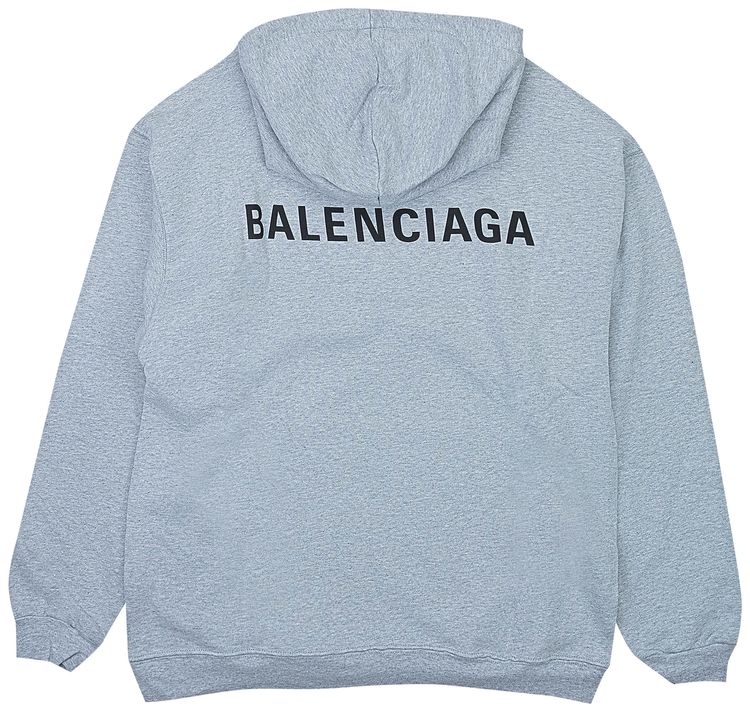Balenciaga Logo Hoodie Grey