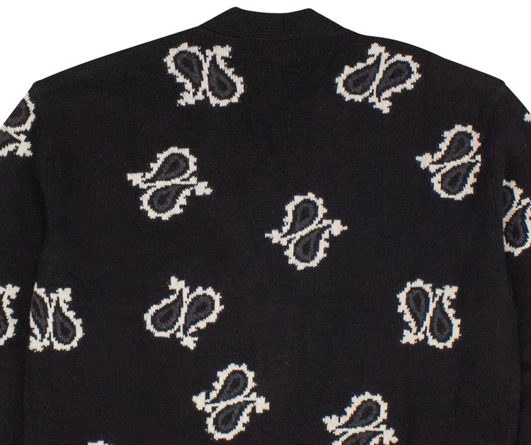 Amiri Paisley Cardigan BlackWhite
