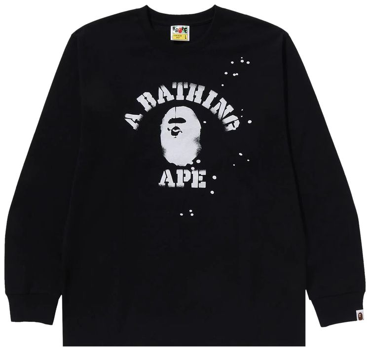 BAPE x Joshua Vibes College Long Sleeve Tee Black