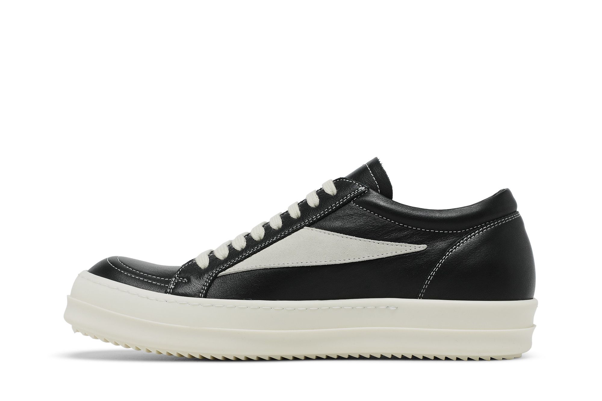 Buy Rick Owens Lido Vintage Sneaker 'Black Milk' - RU01D3897