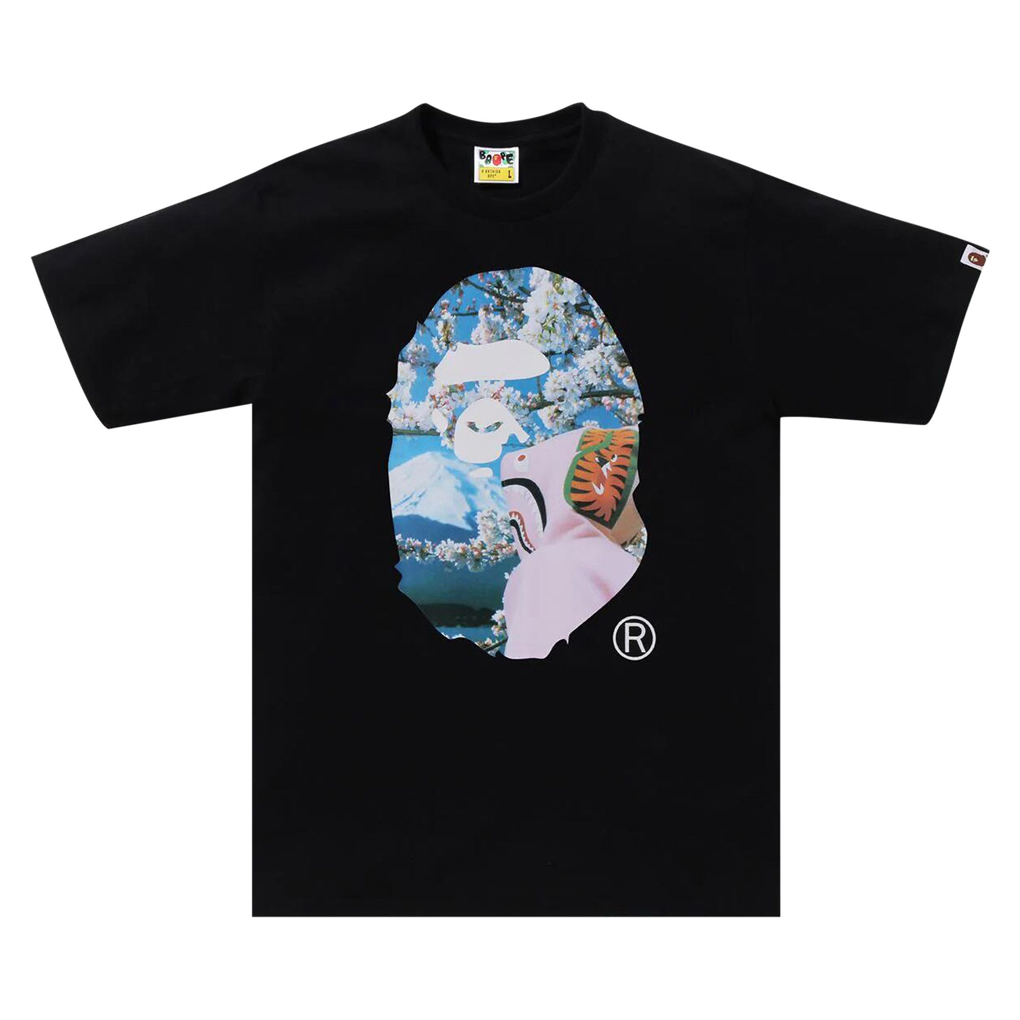 Buy BAPE Sakura Ape Head Photo Tee #1 'Black' - 1K22 110 034
