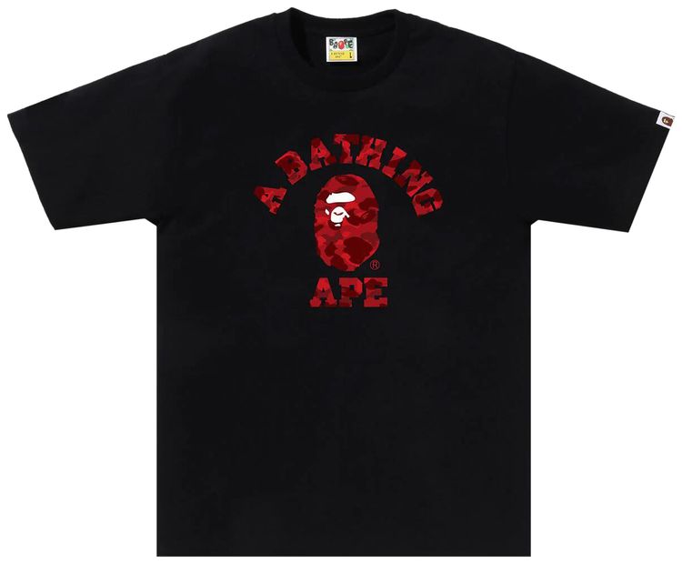BAPE Color Camo College Tee BlackRed