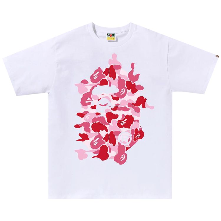 BAPE ABC Camo Rebuild Big Ape Head Tee WhitePink