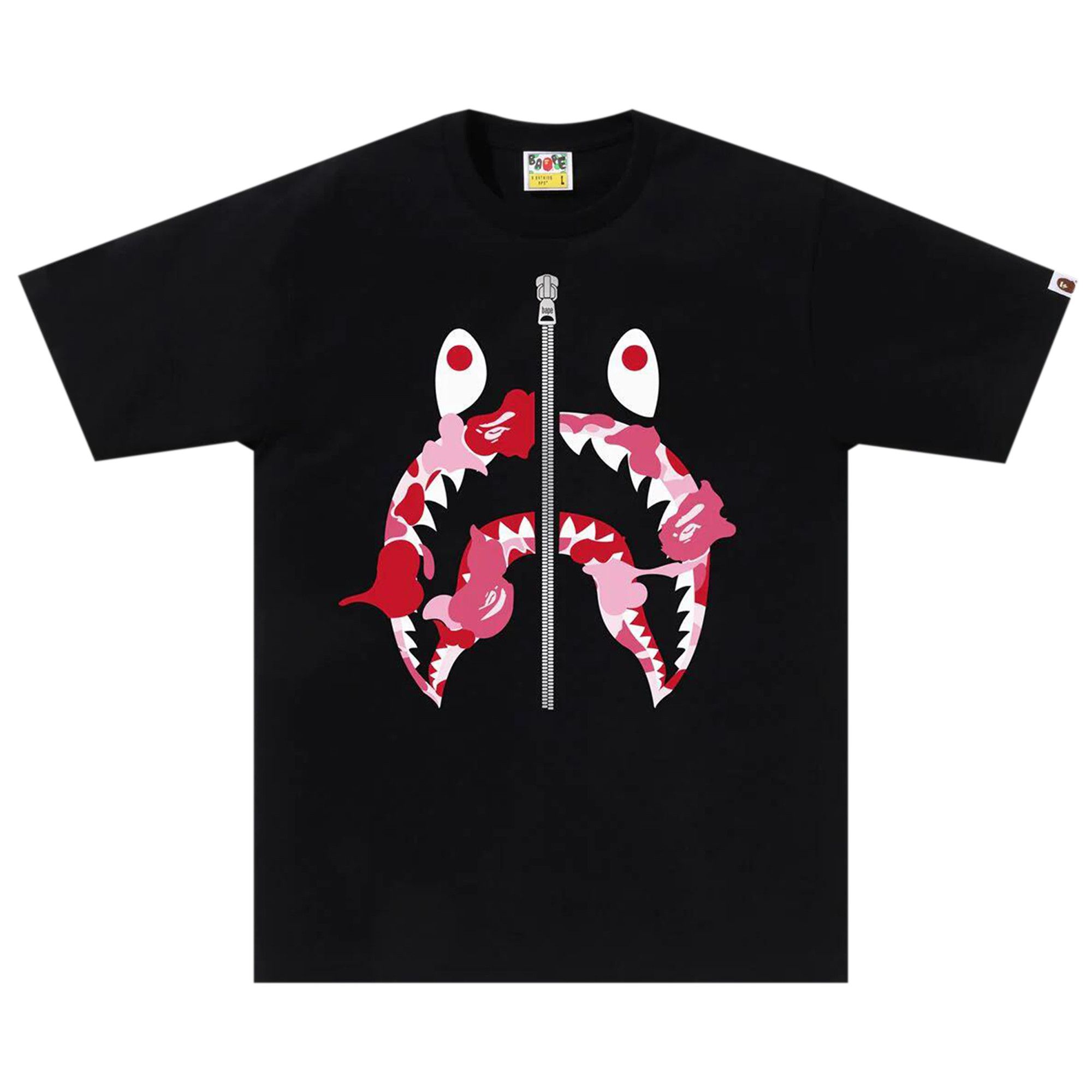 Buy BAPE ABC Camo Rebuild Shark Tee Black Pink 1K30 110 041 BLACK PINK GOAT NL