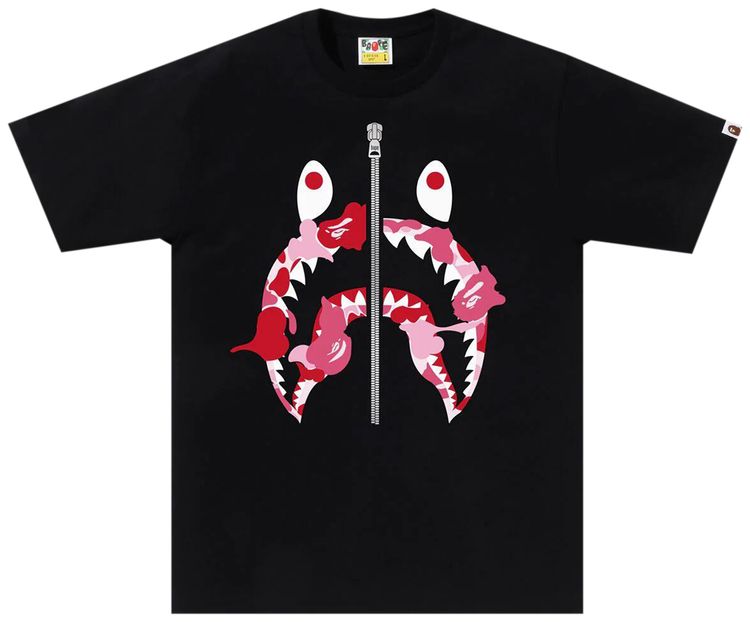 BAPE ABC Camo Rebuild Shark Tee BlackPink